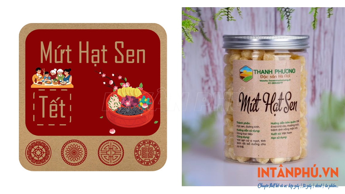 Nội dung cần có trên tem nhãn mứt hạt sen
