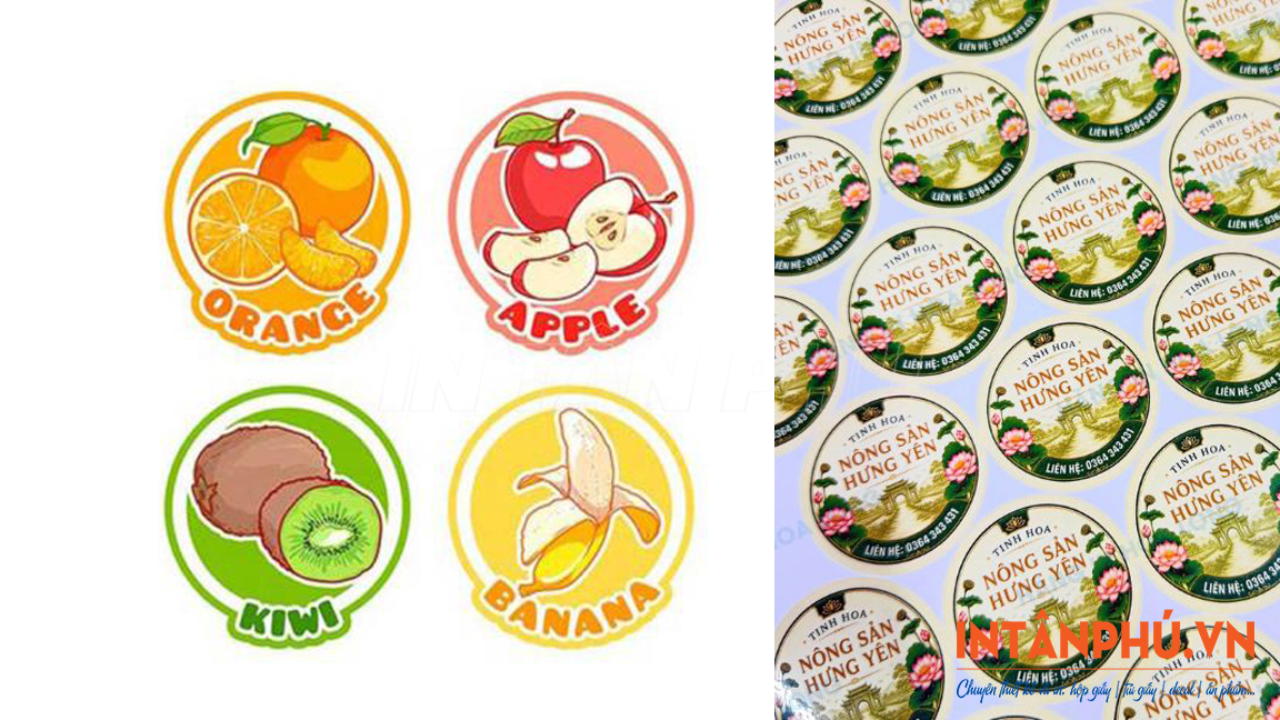 Mẫu tem nông sản, rau củ, trái cây đẹp