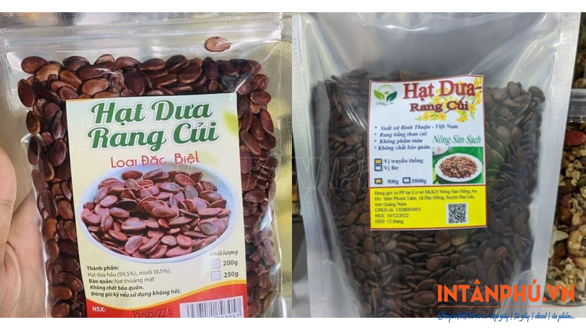 Mẫu tem dán túi hạt dưa