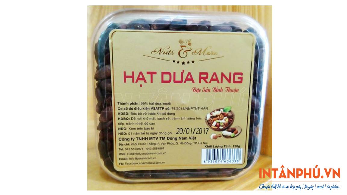 Nội dung cần có trên tem nhãn hạt dưa