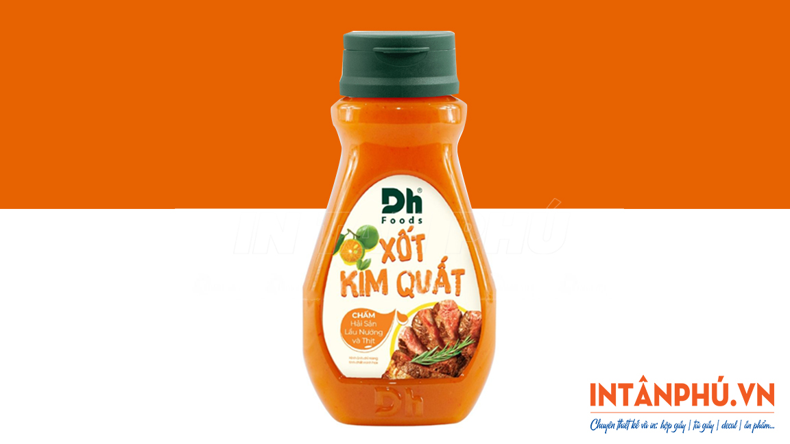 Mẫu tem dán chai nước sốt theo yêu cầu