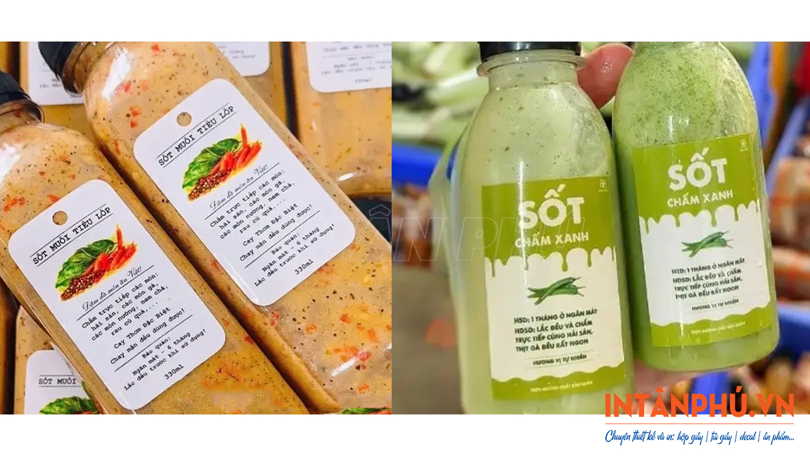 Thông tin cần có trên tem nước sốt