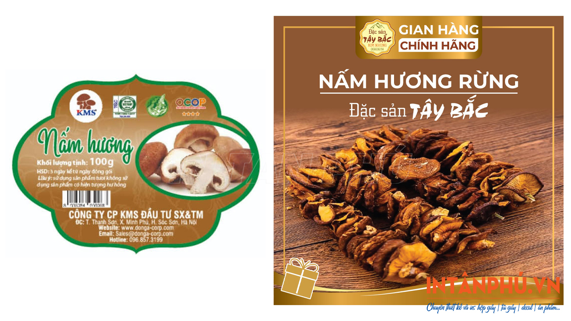 Công nghệ in tem nhãn nấm hương