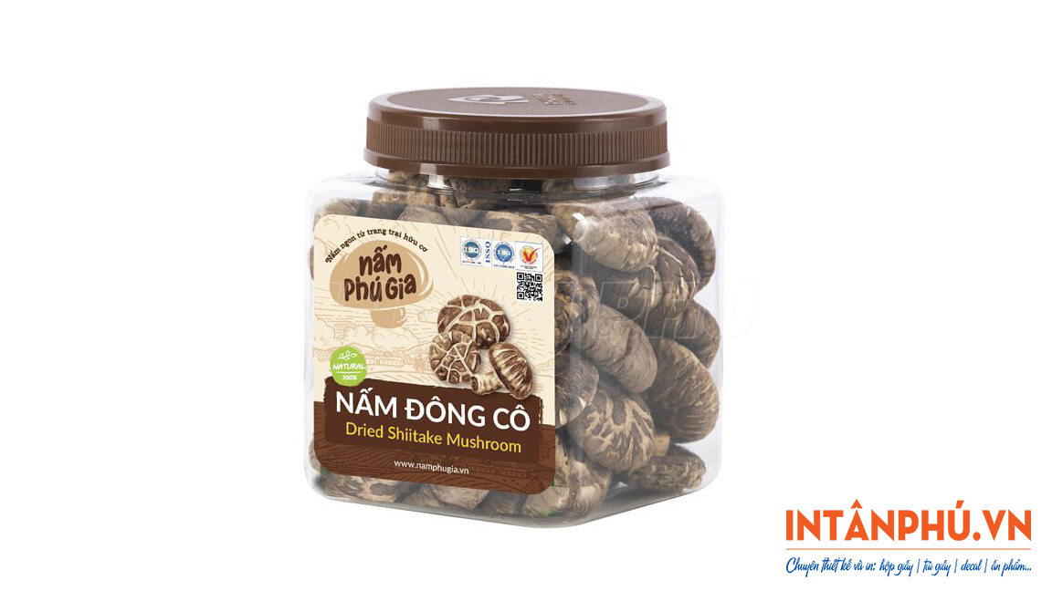 Mẫu tem nhãn nấm hương đẹp