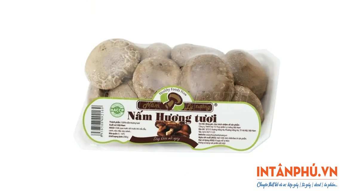 Mẫu tem nhãn nấm hương đẹp