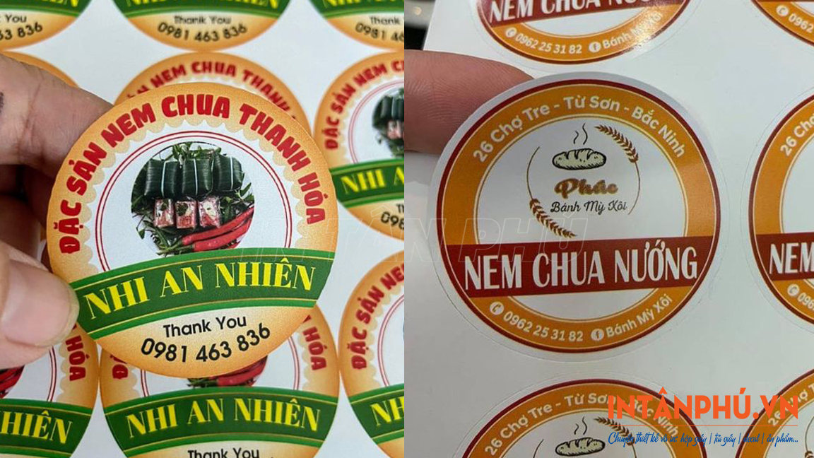 Kiểu dáng và kích thước tem nhãn nem chua phổ biến