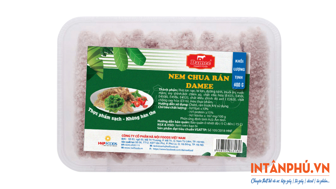 Mẫu tem nhãn nem chua đẹp
