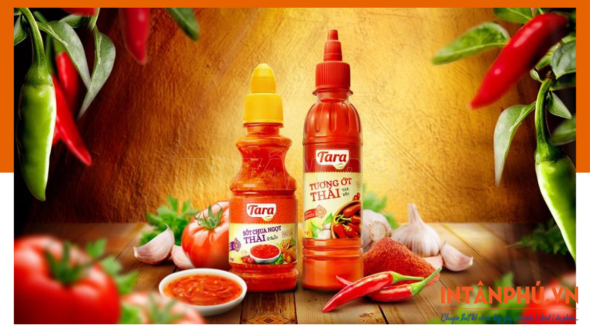 Tem dán chai tương ớt đẹp