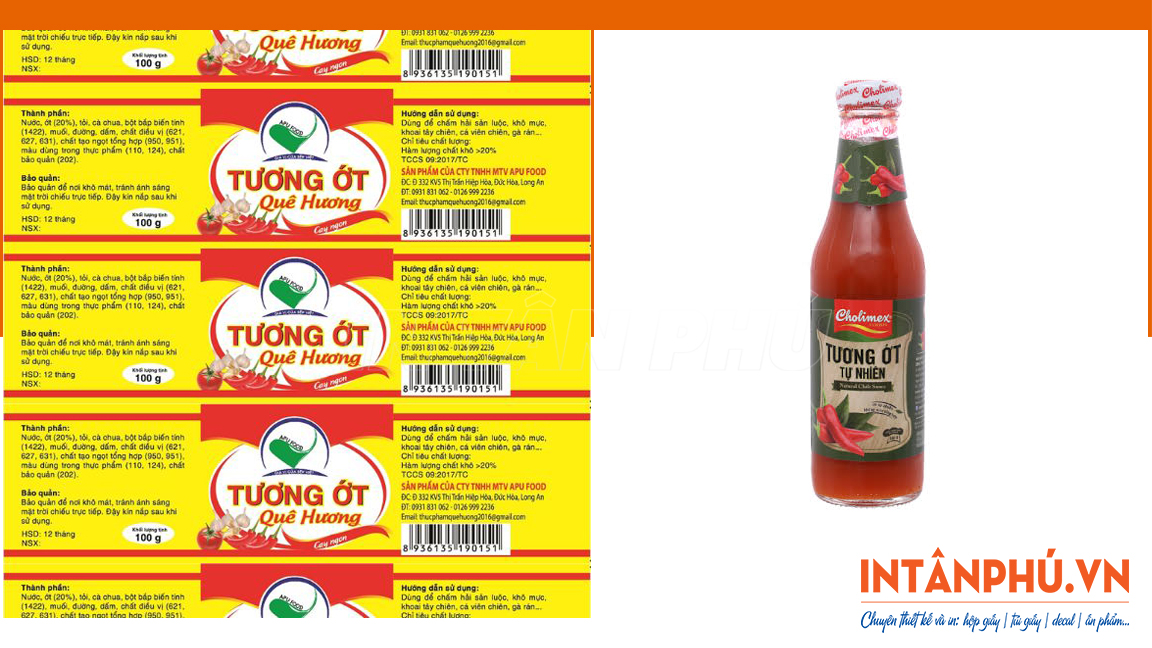 Thông tin cần có trên tem nhãn tương ớt
