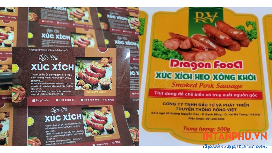 Chất liệu in tem nhãn xúc xích phổ biến