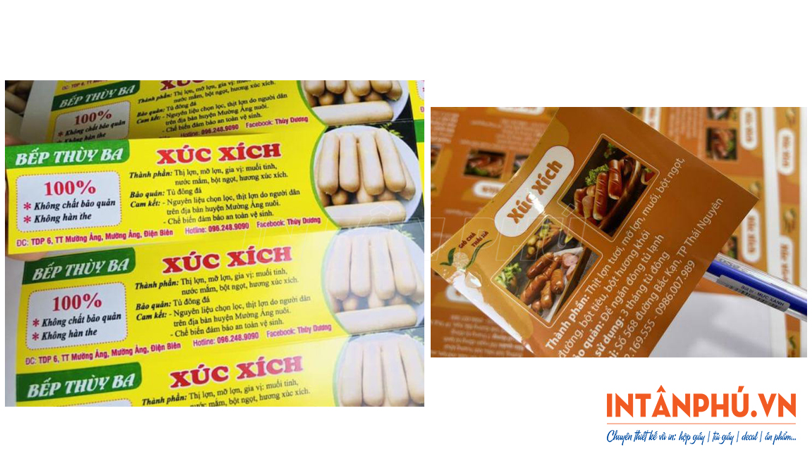 Các kiểu dáng tem nhãn xúc xích phổ biến