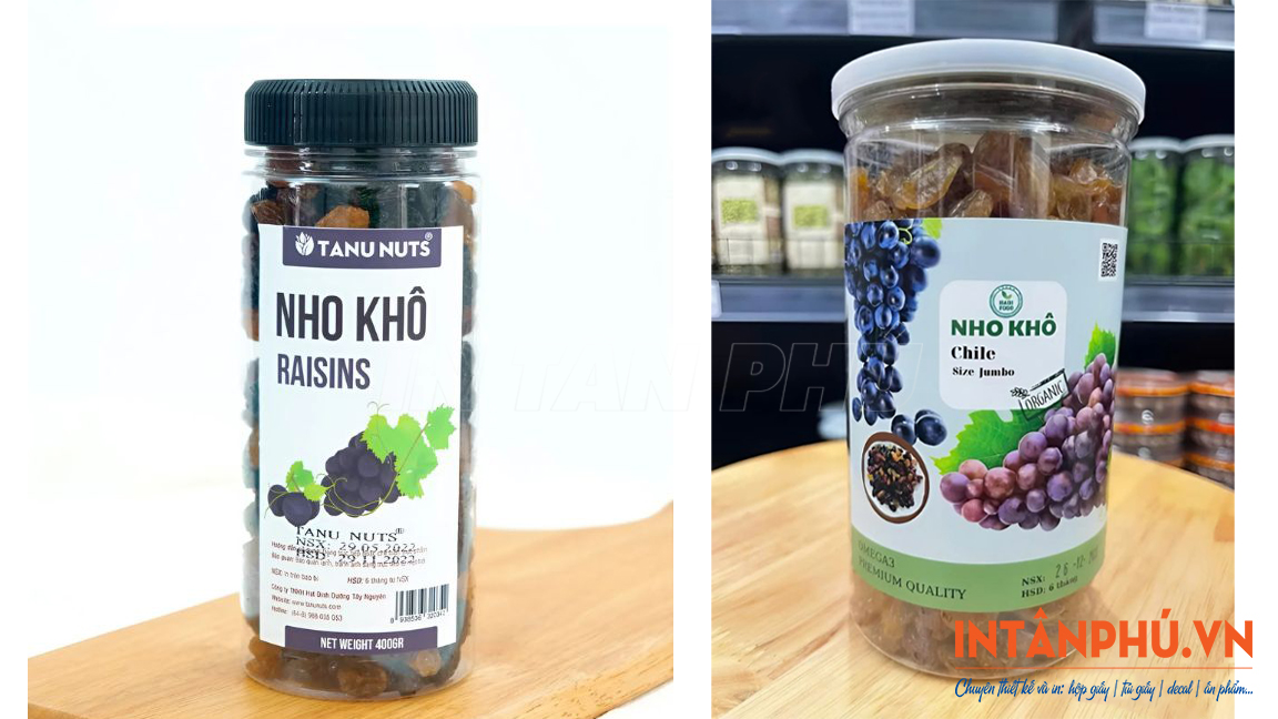 Mẫu tem nho khô đẹp