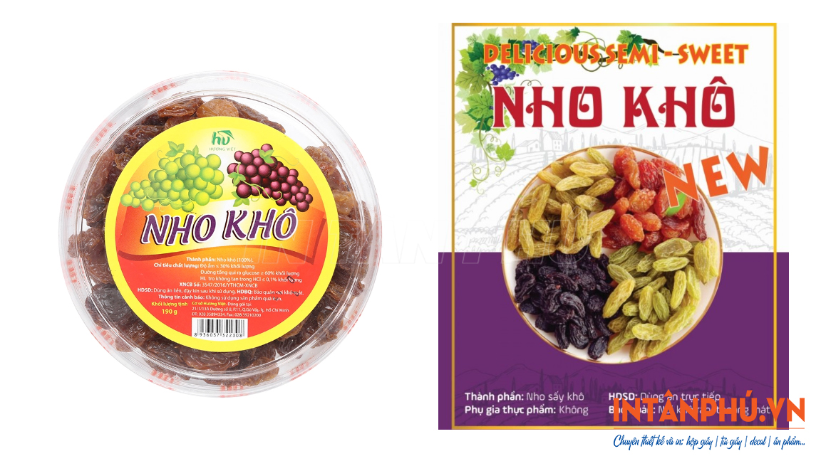 Mẫu tem nho khô đẹp