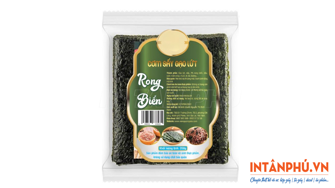 Mẫu tem nhãn rong biển đẹp