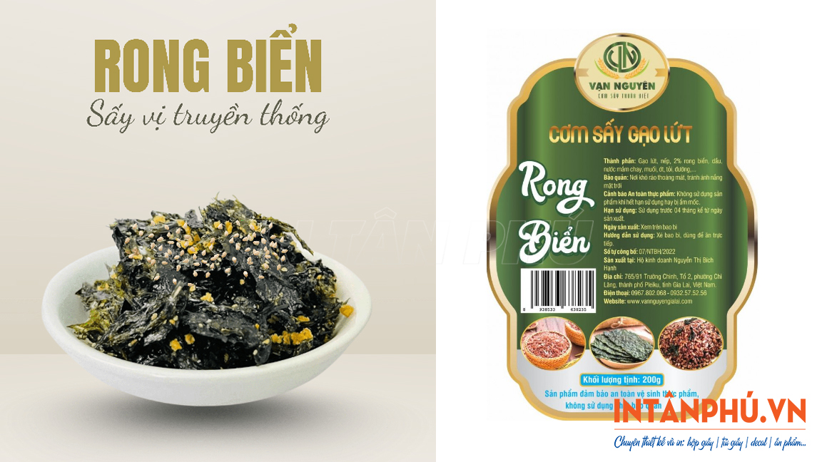 Thông tin cần có trên tem nhãn rong biển