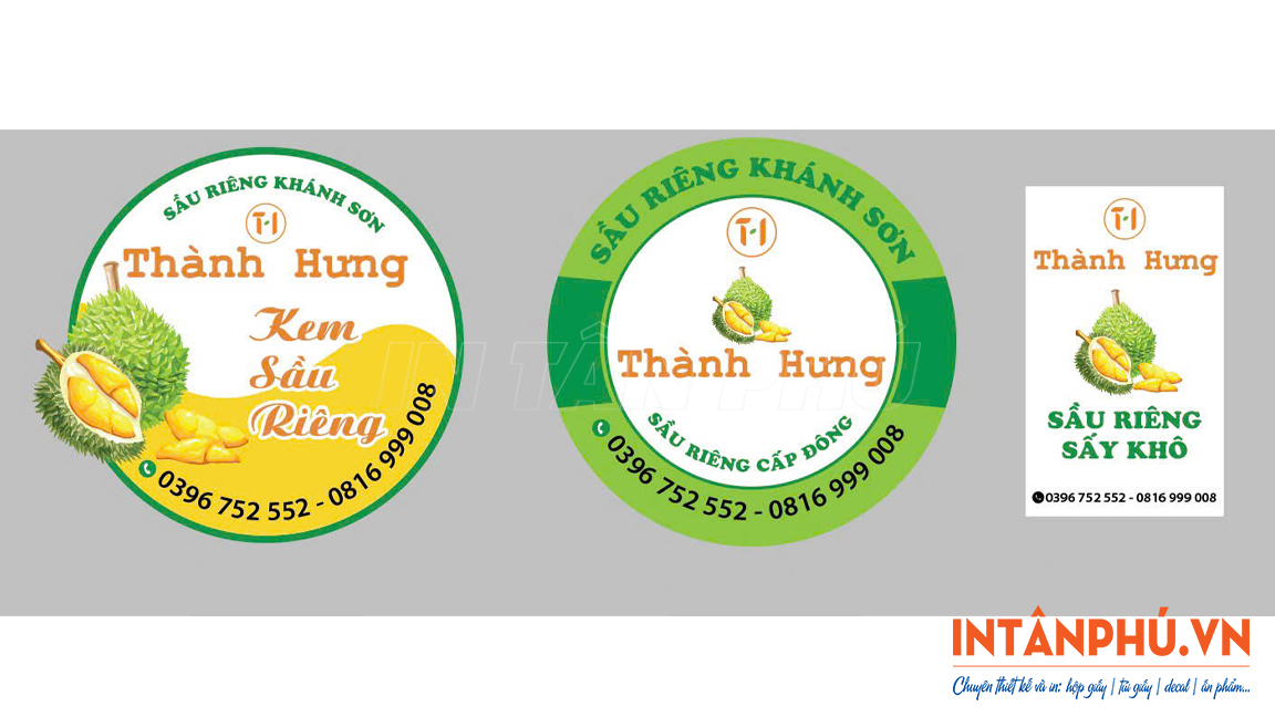 Mẫu tem sầu riêng theo yêu cầu