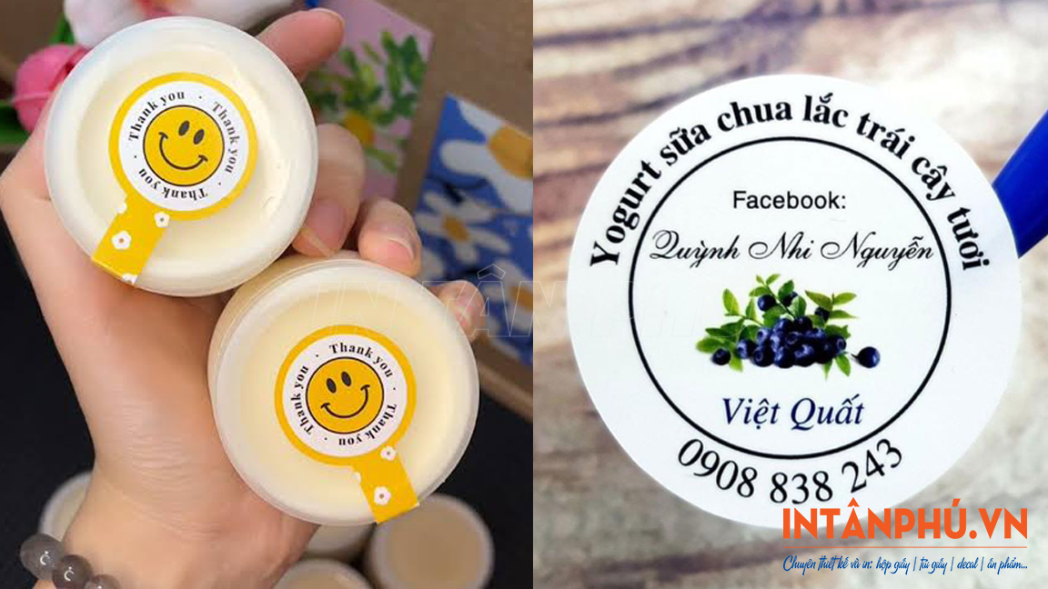 Kích thước tem sữa chua phổ biến