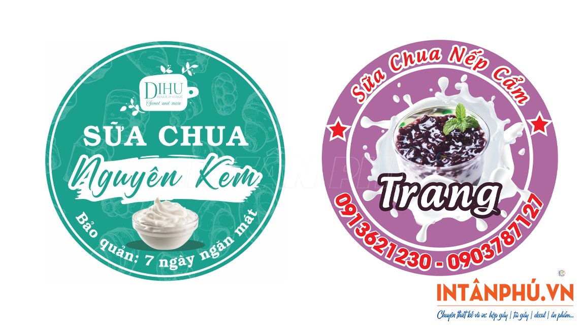 mẫu tem sữa chua đẹp