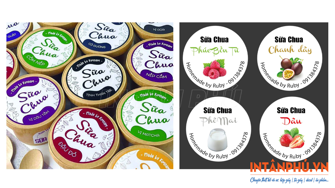 mẫu tem sữa chua đẹp