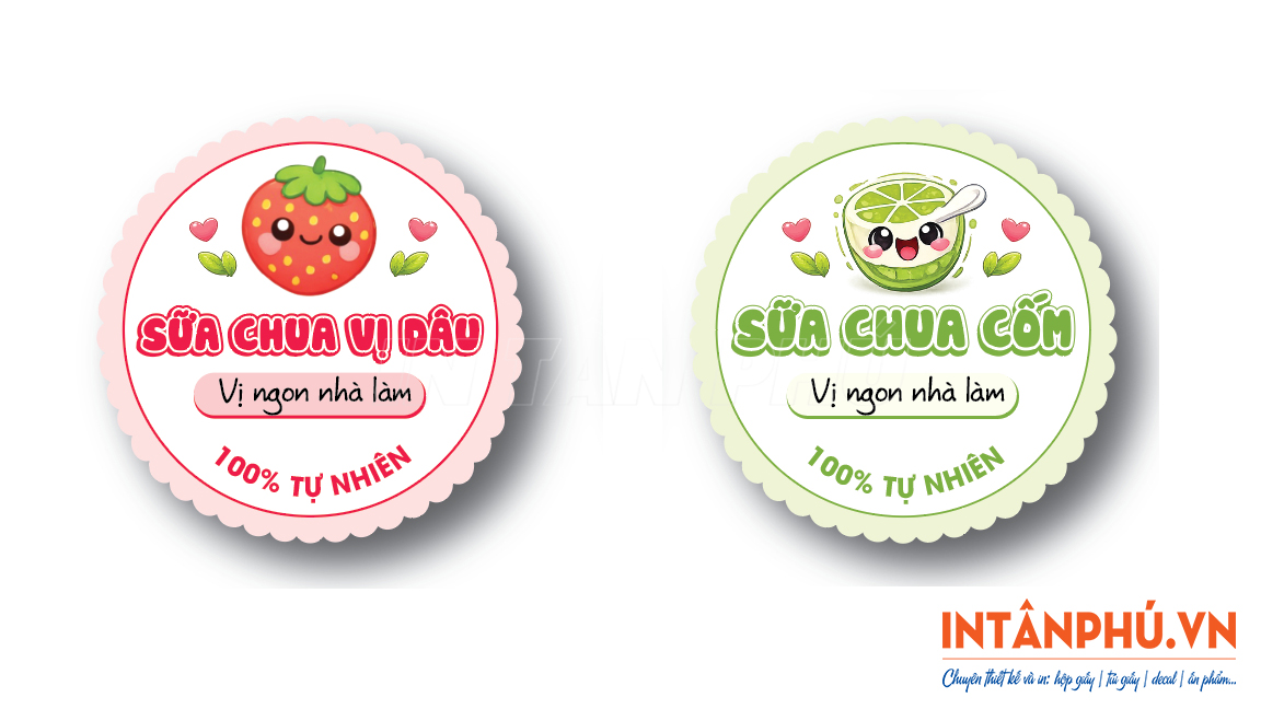 mẫu tem sữa chua đẹp