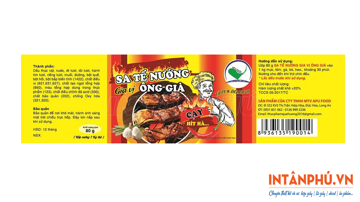Nội dung cần có trên tem nhãn sa tế