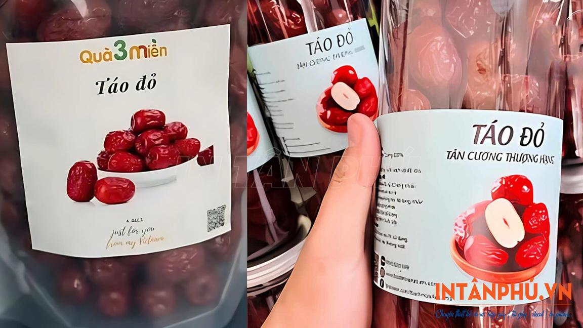 Mẫu tem táo đỏ đẹp