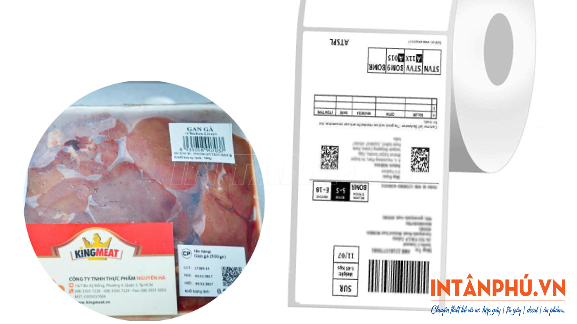 Mẫu tem thực phẩm đông lạnh đẹp