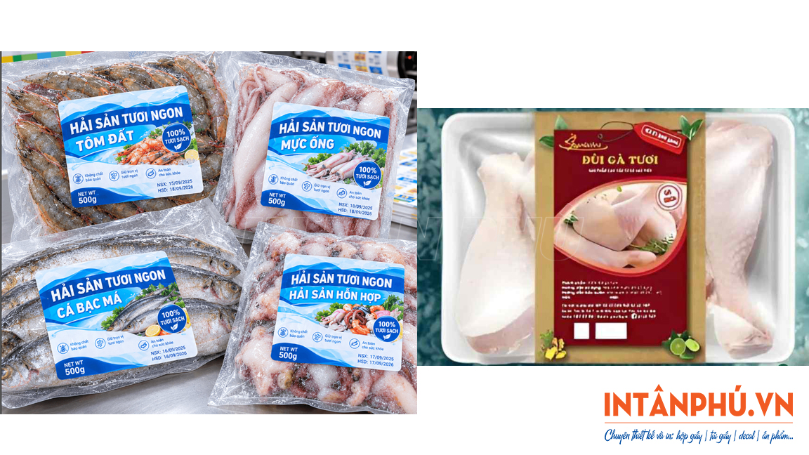 Mẫu tem thực phẩm đông lạnh đẹp