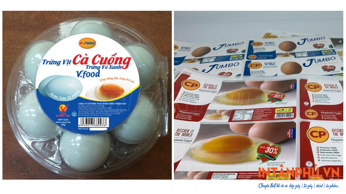 Chất liệu in tem nhãn hộp trứng gà