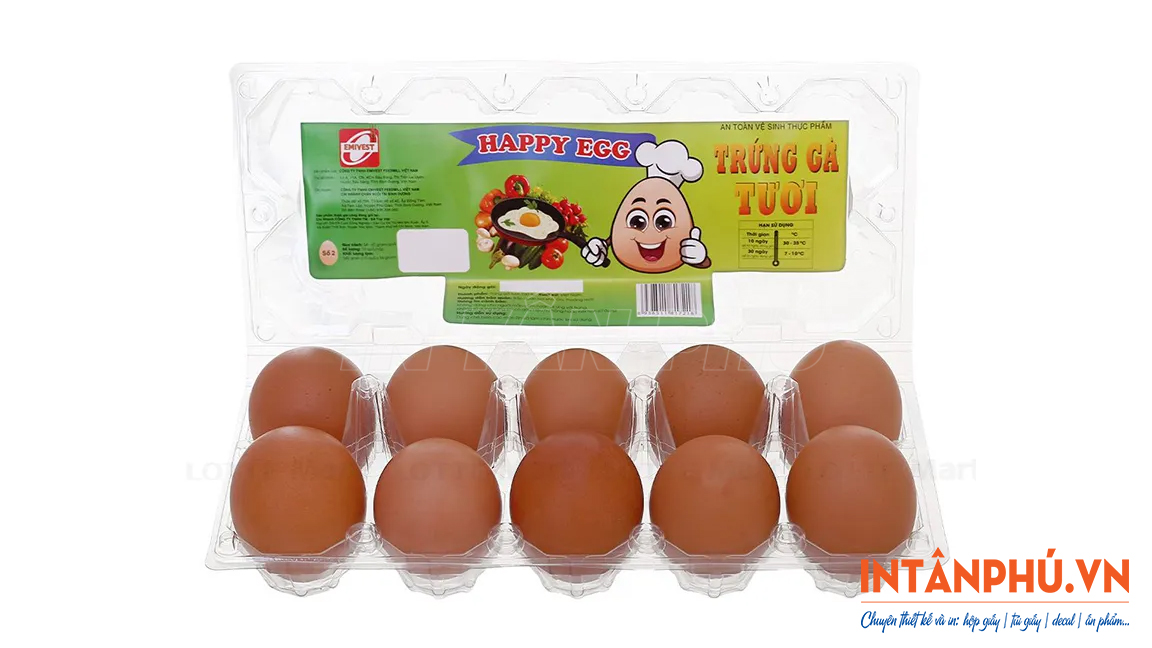 Mẫu tem nhãn hộp trứng gà đẹp