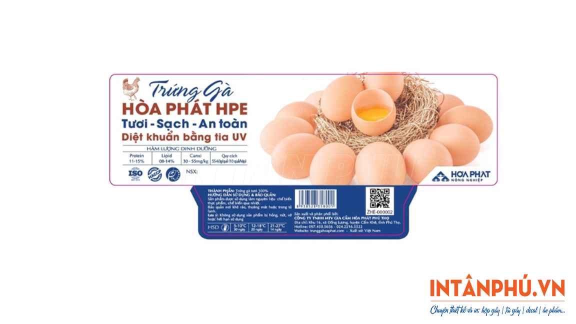 In tem hộp trứng gà theo yêu cầu tại In Tân Phú