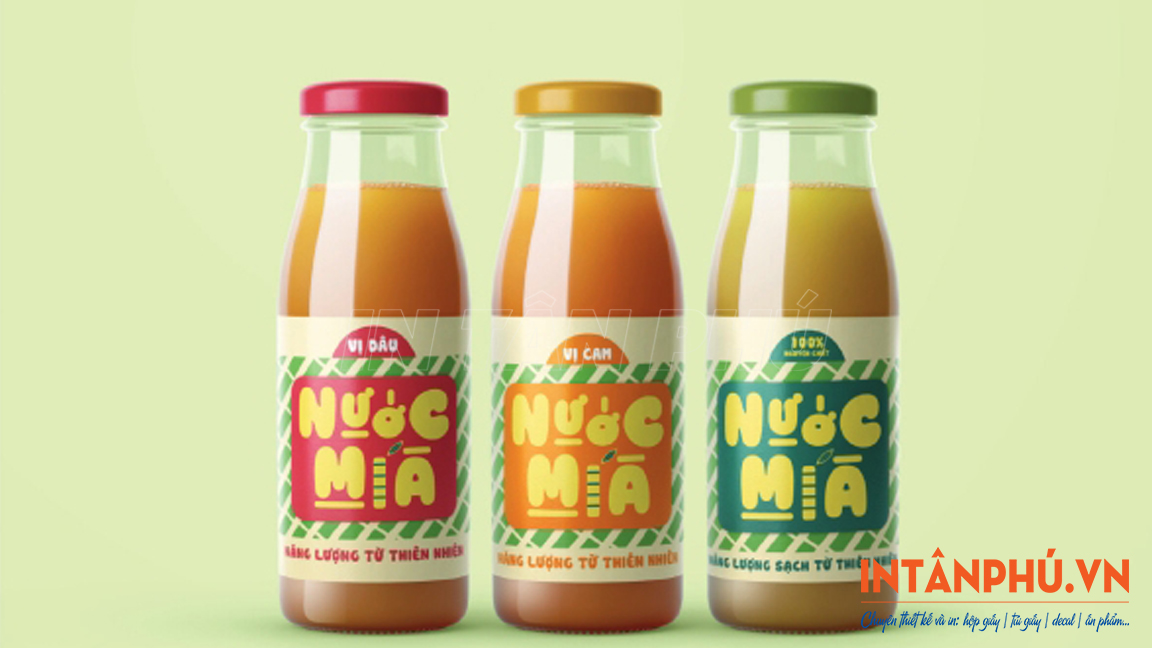 Dịch vụ in tem nhãn nước mía theo yêu cầu tại In Tân Phú