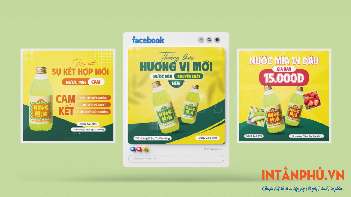 mẫu tem nhãn nước mía đẹp
