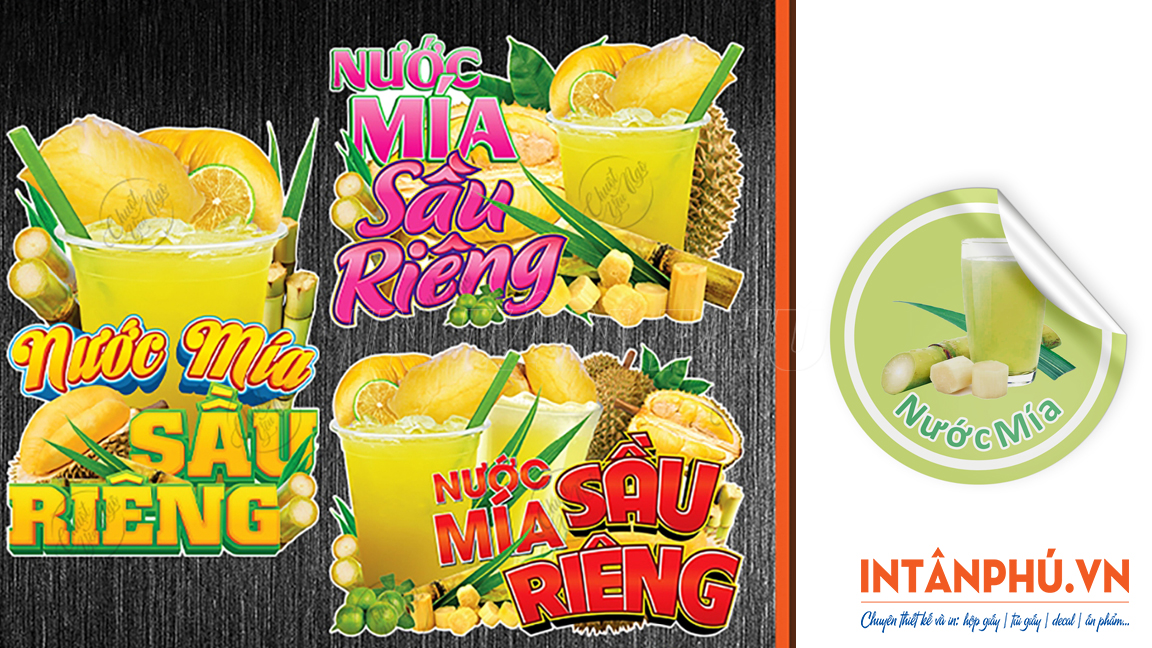 mẫu tem nhãn nước mía đẹp