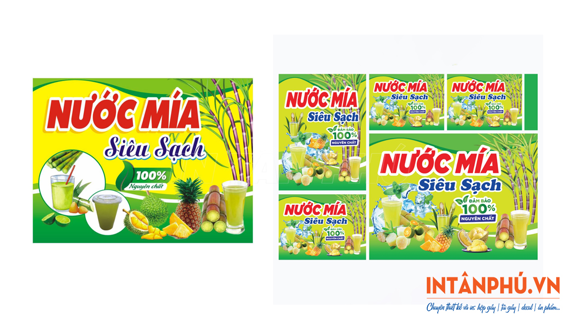 mẫu tem nhãn nước mía đẹp