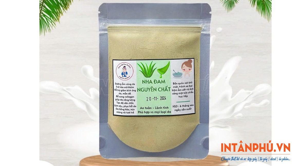 mẫu tem nhãn nha đam đẹp