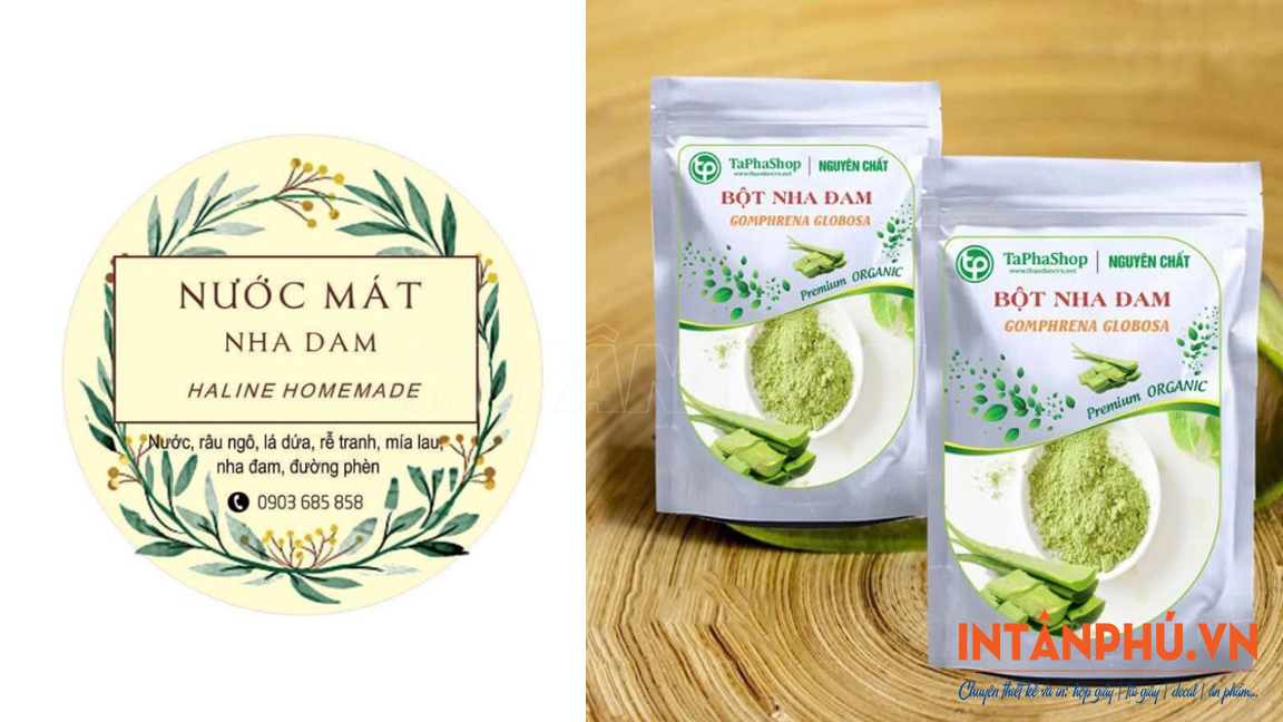 mẫu tem nhãn nha đam đẹp